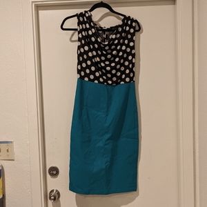 Rocksteady Pencil Skirt with attached polka dot top